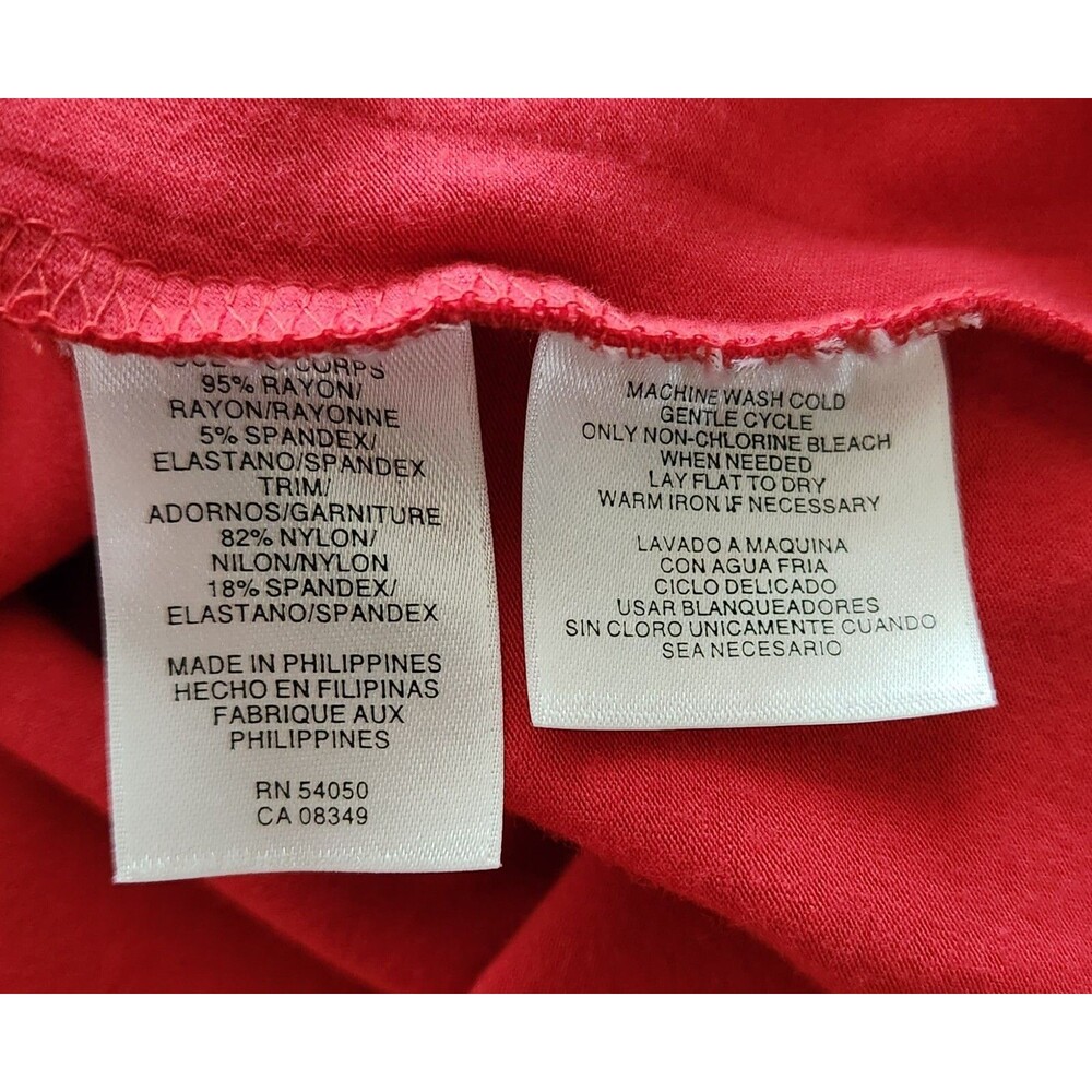Jones New York Woman's Tank Top Size 2X Tomato Red Summer Easy Care Scoop Neck - Picture 4 of 4